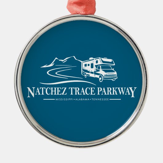 Natchez Trace Parkway Recreational Vehicle Ornament Aus Metall (Vorne)