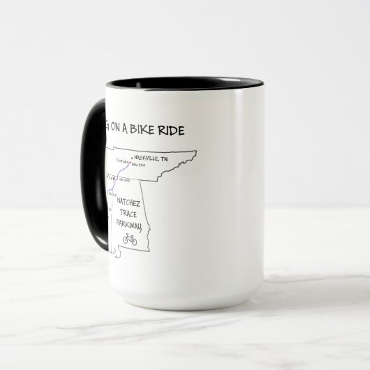 Natchez Trace Route Karte Kaffee Tasse (Vorderseite Links)