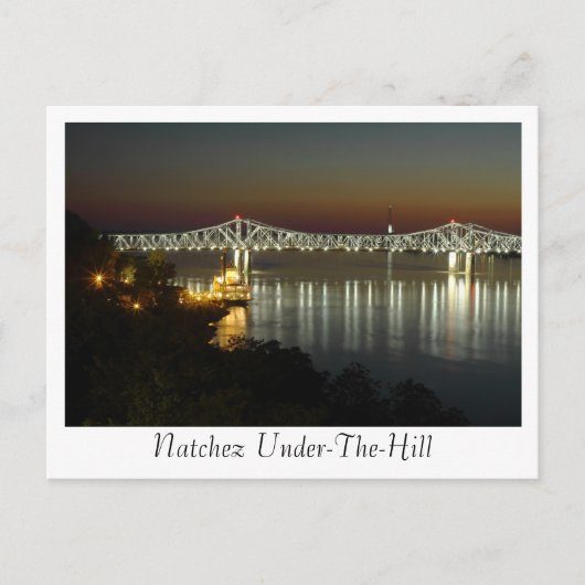 Natchez Under-the-Hill & Bridge Postkarte (Vorderseite)