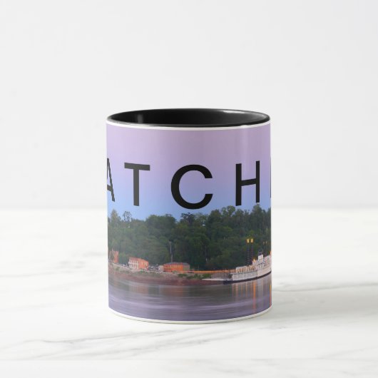 NATCHEZ ~ unter dem Hügelriverboat-Sonnenuntergang Tasse (Zentrum)