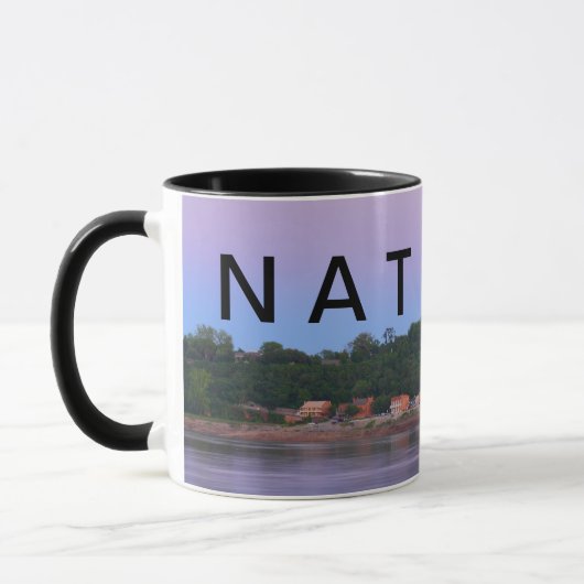 NATCHEZ ~ unter dem Hügelriverboat-Sonnenuntergang Tasse (Links)