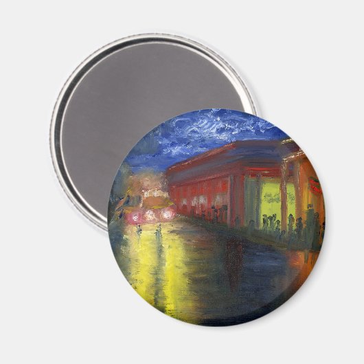 Natchitoches, Louisiana bei Nacht Magnet (Vorderseite/Rückseite)