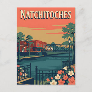 Natchitoches Louisiana Retro Vintage Reiseposter Postkarte