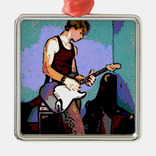 Nate und Gitarre Ornament Aus Metall (Vorne)