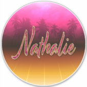 Nathalie Vorname Name pink Aufkleber Sticker (Vorderseite)