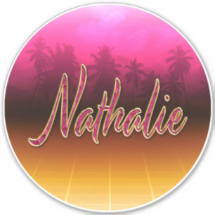 Nathalie Vorname Name pink Aufkleber Sticker
