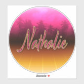 Nathalie Vorname Name pink Aufkleber Sticker (Blatt)