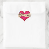 Nathan - Custom Heart Tattoo T - Shirt & Geschenke Runder Aufkleber (Tasche)
