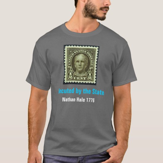 Nathan Hale, durchgeführt durch den Staats-Grau-T T-Shirt (Vorderseite)