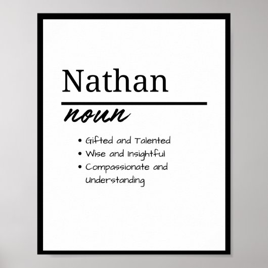 Nathan, Junge - Definition Poster (Vorne)