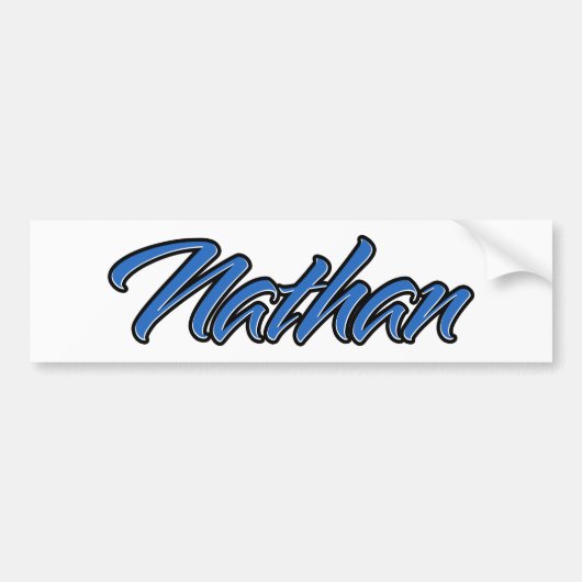 Nathan Name blue Aufkleber Sticker Autoaufkleber (Vorne)