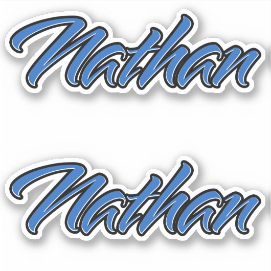 Nathan Name blue Aufkleber Sticker Stickerset (Vorderseite)