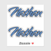 Nathan Name blue Aufkleber Sticker Stickerset (Blatt)