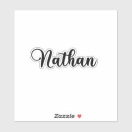 Nathan Name - Handgeschriebene Kalligrafie Aufkleber