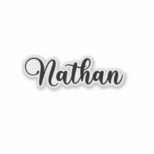 Nathan Name - Handgeschriebene Kalligrafie Aufkleber (Vorderseite)
