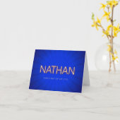 Nathan Name in leuchtenden Neonleuchten Karte (Gelbe Blume)