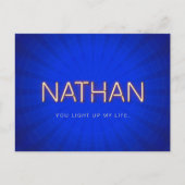 Nathan Name in leuchtenden Neonleuchten Postkarte (Vorderseite)