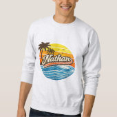 Nathan Retro-Sonnenuntergangs-Name-Design Sweatshirt (Vorderseite)