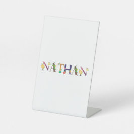 NATHAN Vorname Elegant bestickt Sockelschild