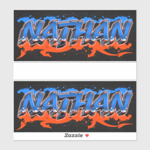 Nathan Vorname Name Graffiti Aufkleber Sticker