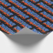Nathan Vorname Name Graffiti blue orange Geschenkpapier (Ecke)