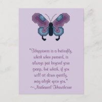Nathaniel Hawthorne Butterfly Glück Postkarte