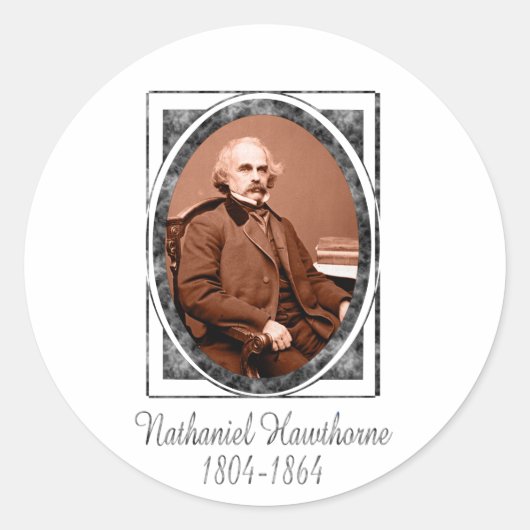 Nathaniel Hawthorne Runder Aufkleber (Vorderseite)