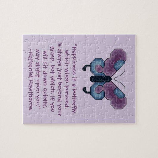 Nathaniel Hawthorne Schmetterlings-Glück-Zitat Puzzle (Horizontal)