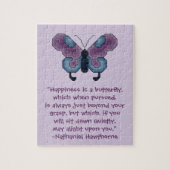 Nathaniel Hawthorne Schmetterlings-Glück-Zitat Puzzle (Vertikal)