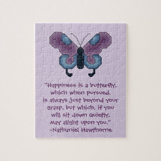 Nathaniel Hawthorne Schmetterlings-Glück-Zitat Puzzle (Vertikal)