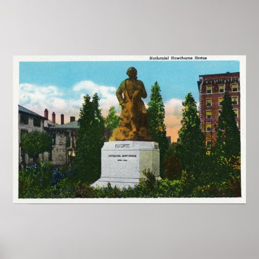 Nathaniel Hawthorne Statue View Poster (Vorne)