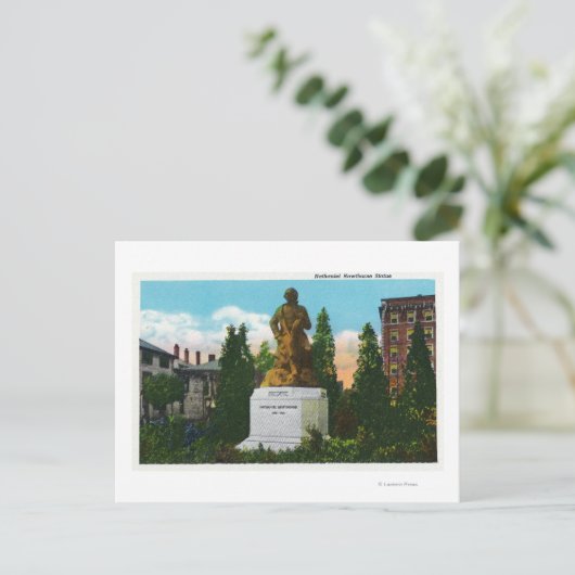 Nathaniel Hawthorne Statue View Postkarte (Stehend Vorderseite)