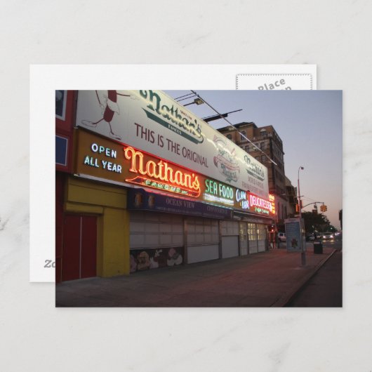 Nathans Coney Island Postkarte (Vorne/Hinten)