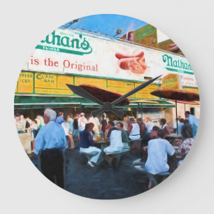 Nathans Coney Island-Uhr Große Wanduhr