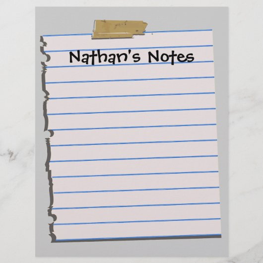 Nathan's Notes Fun Letterhead Stationery (Vorderseite)