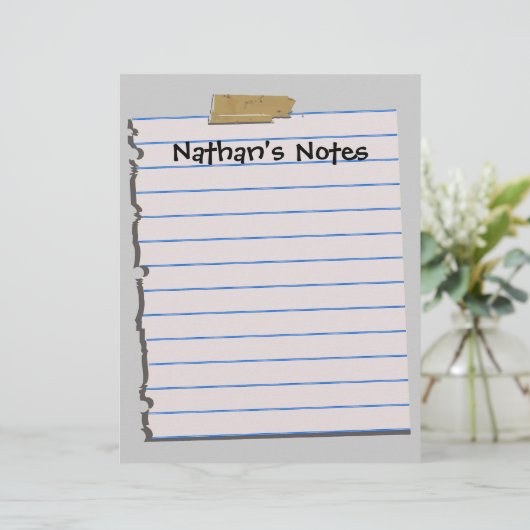 Nathan's Notes Fun Letterhead Stationery (Stehend Vorderseite)