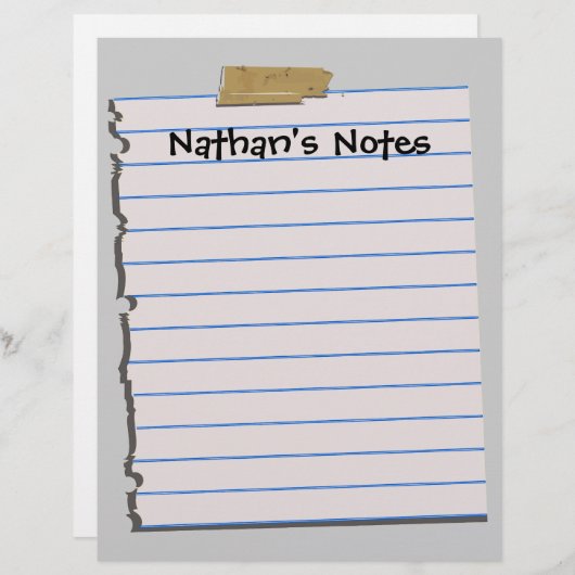 Nathan's Notes Fun Letterhead Stationery (Vorne/Hinten)