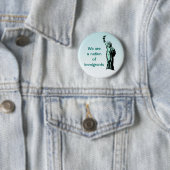 Nation des Immigrant-Blau-Knopfes Button (Beispiel)