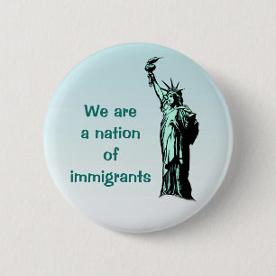 Nation des Immigrant-Blau-Knopfes Button