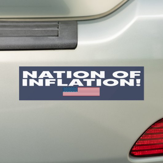 NATION DES INFLATION Text w/U,S. Flag Autoaufkleber (Auf Auto)