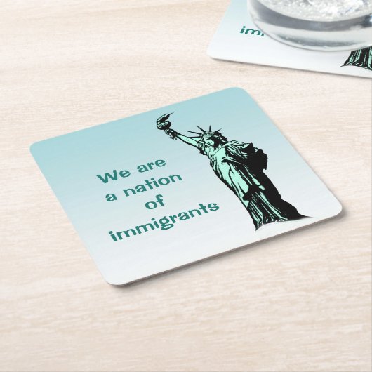 Nation of Immigration Blue Paper Untersetzer (angewinkelt)