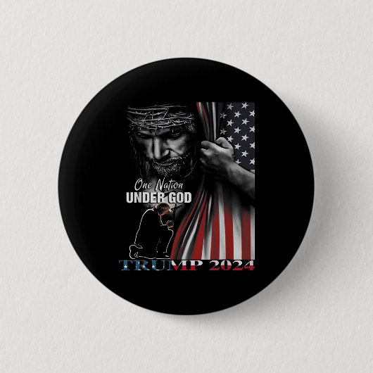 Nation under God Trump 2024 God American Flag 1 Button (Vorderseite)