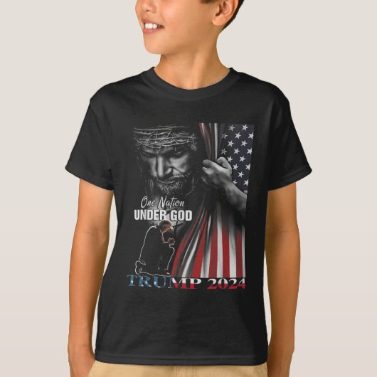 Nation under God Trump 2024 God American Flag 1 T-Shirt (Vorderseite)