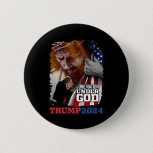 Nation unter Gottes Präsident Trump 2024 America C Button