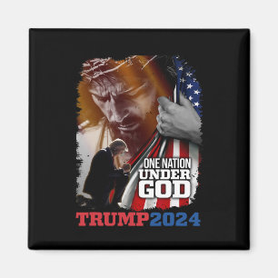 Nation unter Gottes Präsident Trump 2024 America C Magnet