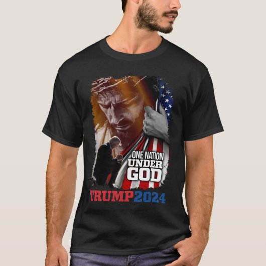 Nation unter Gottes Präsident Trump 2024 America C T-Shirt (Vorderseite)