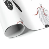 National American Feather Wrapping Paper Geschenkpapier (Rolleneckpunkt)