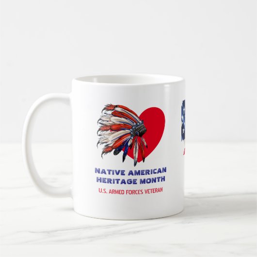 National American Heritage Month Headdress Veteran Kaffeetasse (Links)