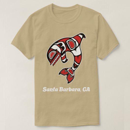 National American Santa Barbara CA Tribal Orca Kil T-Shirt (Design vorne)