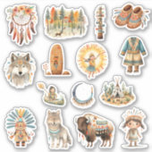 National American Set Art Tribe Pack Aufkleber (Vorderseite)